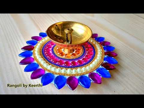 Beautiful Kundan diya decoration l Simple diwali decorations l Diwali decoration ideas l Diya DIY