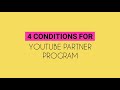 4 Conditons for Youtube monetization policy | Youtube partner program | one minute knowledge #1