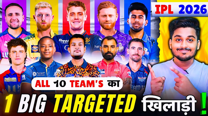 IPL 2026 ALL 10 TEAM "1 BIG TARGETED" PLAYERS | IPL 2026 Targeted Players List