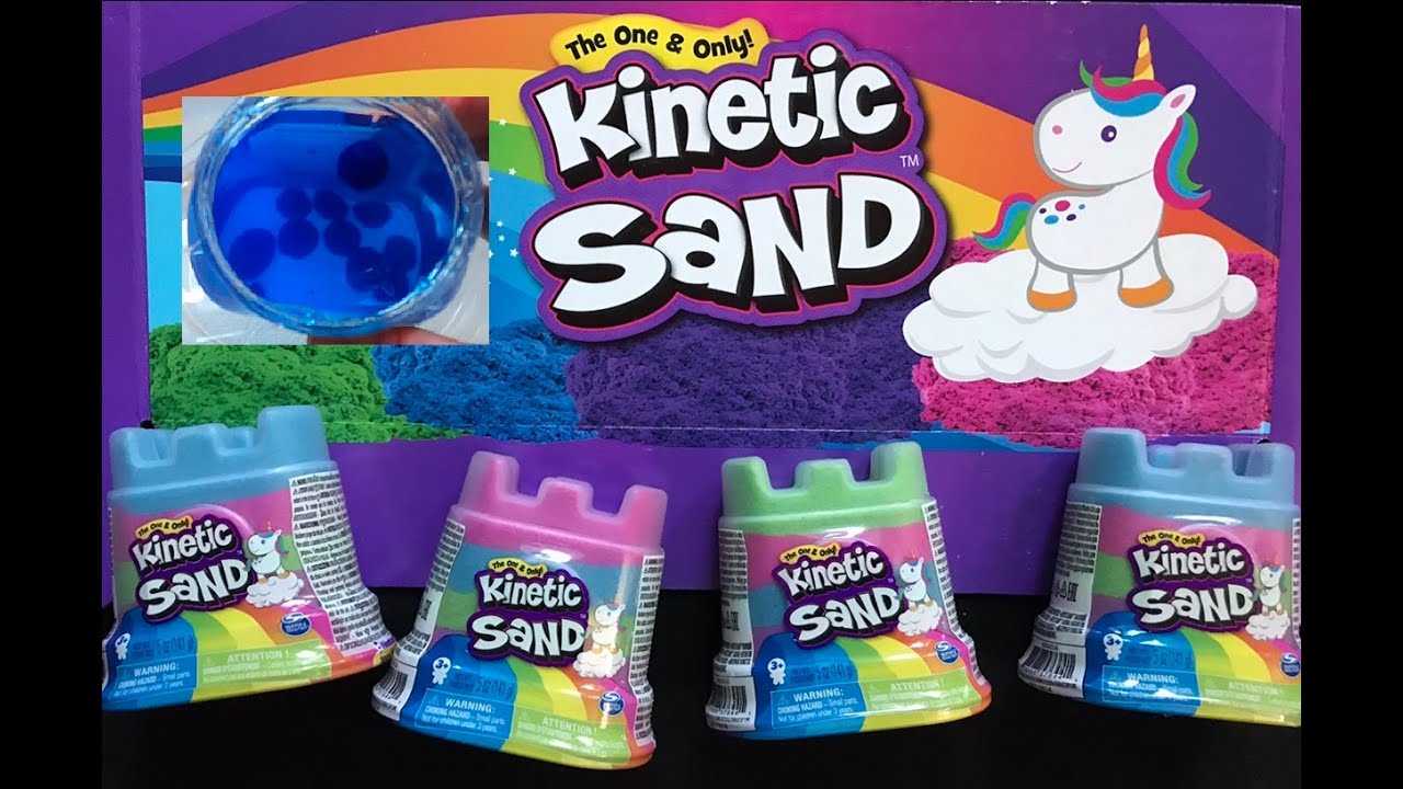 Mixing Blueberry Blue Slime with Color Changing Kinetic Sand. FUN SURPRISES!!!
