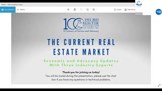 The Current Real Estate Market Webinar | May 29, 2020 screenshot 1