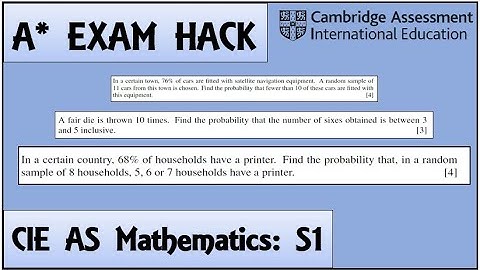 Exam Hack | CIE AS Maths | S1 | Binomial Distribution Question
