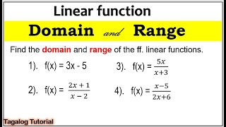 [Tagalog] Domain and range of a linear function #domain #range #math8 #linearfunction