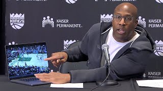 Mike Brown uses laptop to defend ejection outburst, lays into officiating | NBA on ESPN