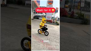 Mini cycle 😁Public reaction 🤣……. #bunnyhelmet #mrcrazy #reaction