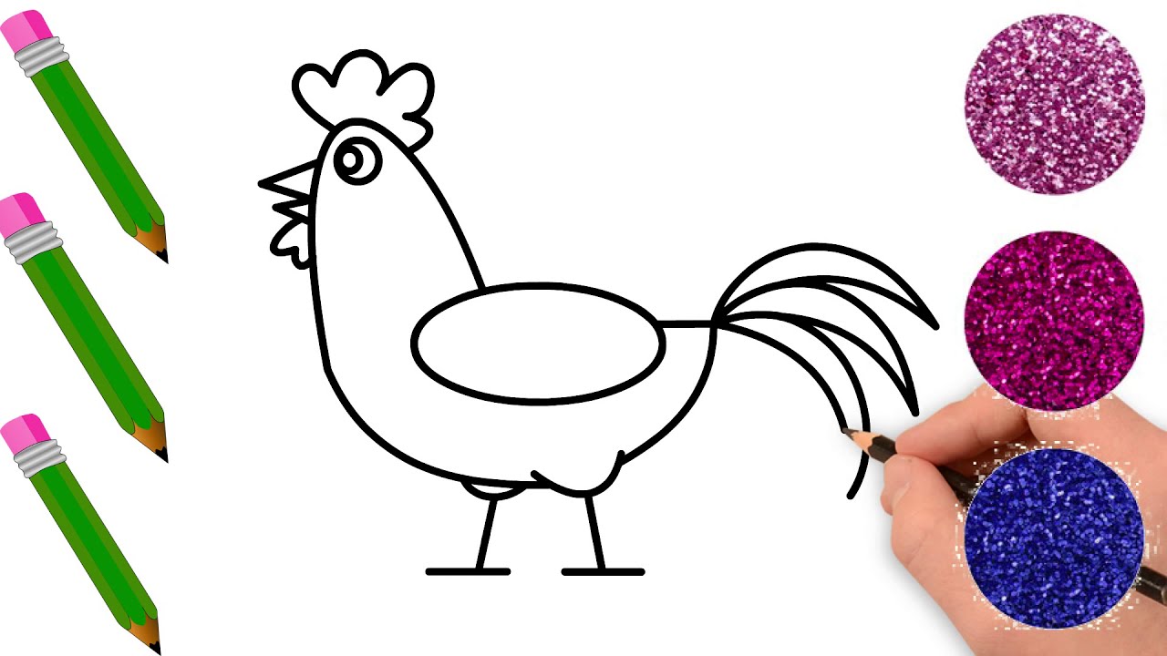Cách vẽ con gà Gà trống gà mái đơn giản mà đẹp nhất cho bé  Trường THPT  Kiến Thụy