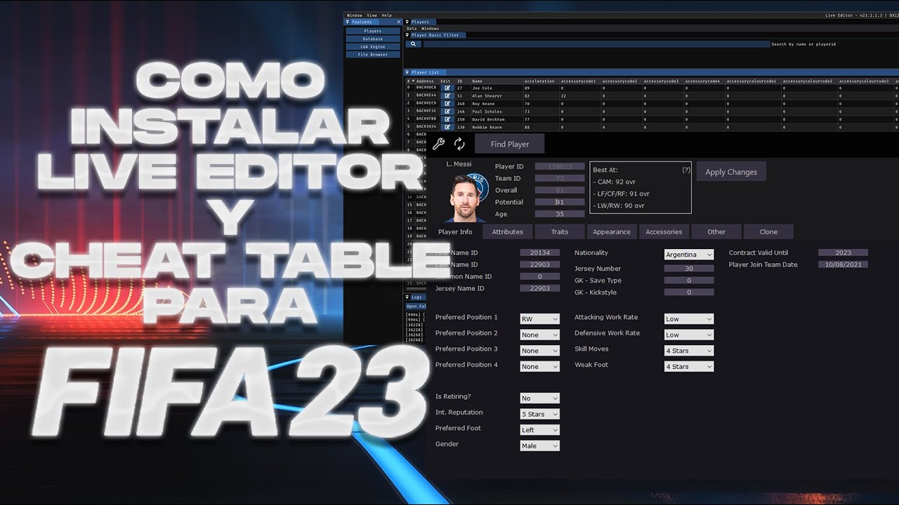 ⚽ FIFA 23 PC Cheat Engine  How to Install Live Editor & Cheat