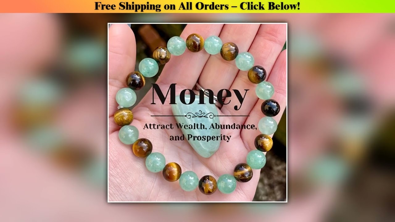 Money Good Luck Bracelet Green Aventurine Tiger Eye Stone Healing and Decompression Bracelet Reliab