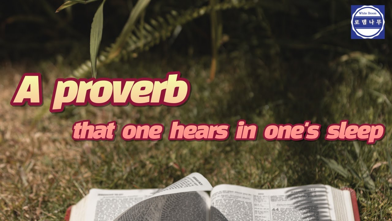 a proverb that one hears in one's sleep | the Bible in one's sleep ...