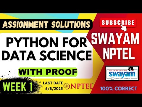 Python for Data Science Week 1 Assignment Solutions | SWAYAM NPTEL |  AUG-NOV 2025 | SUBSCRIBE