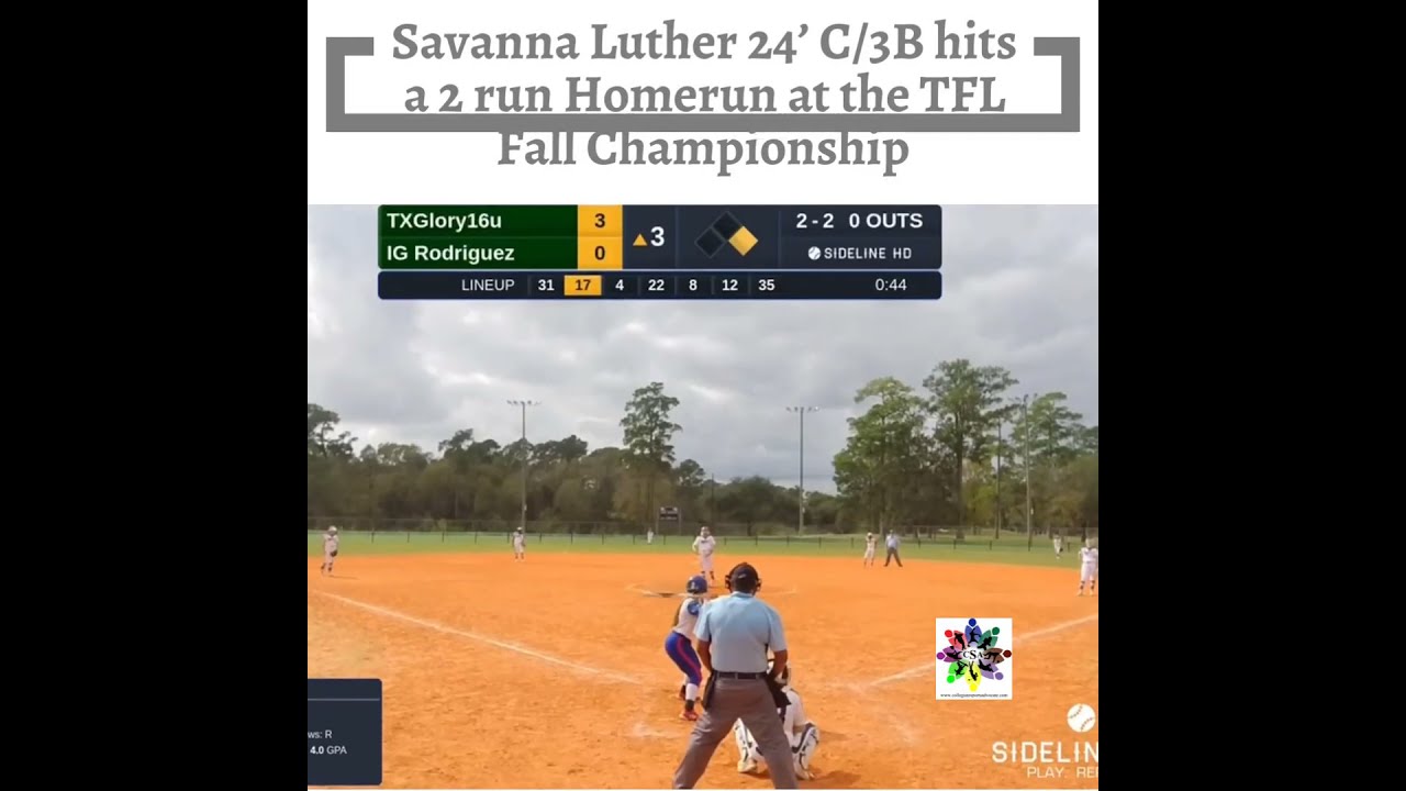 Savanna Luther 24’ C/3B hits a 2 run Homerun at the TFL Fall