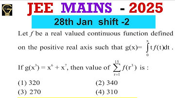 Let f be a real valued continuous function defined on positive real axis such that g(x)= integration