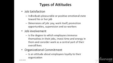 OB- Organizational Behaviour-SE CSE-IT- Types of Attitudes