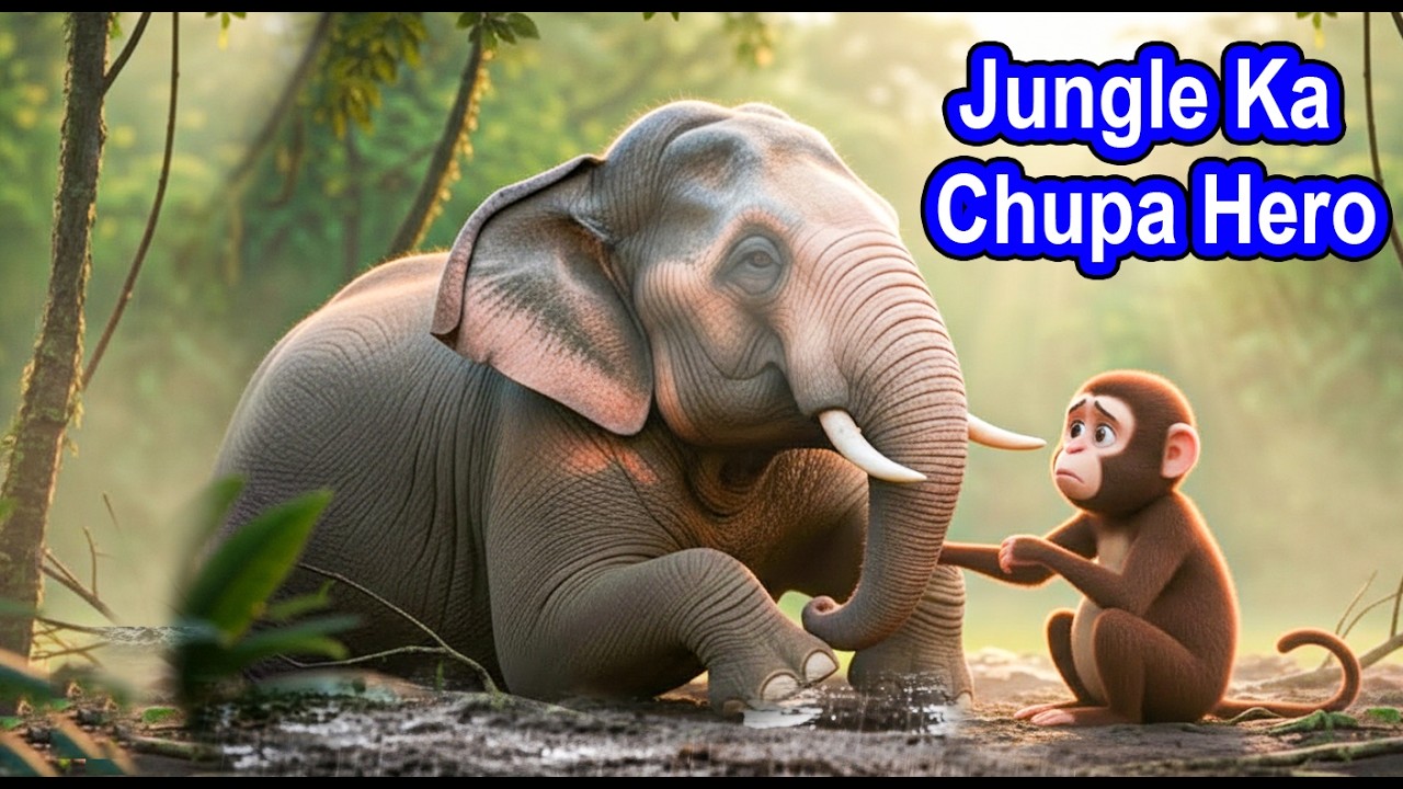 “Jungle Ka Sabse Chhupa Hero 🐘🐒 – Emotional Moral Story in 3 Min”