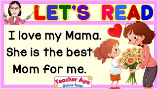 English Reading Lesson | Sentences About Mama, Mom, Mommy | Teacher Aya Online Tutor | Mother's Day