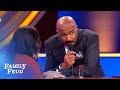 Oh lord! Steve Harvey PRAYS this is on the board! | Family Feud