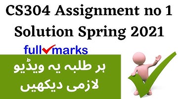 CS304 Assignment no 1 Solution Spring 2021 | 100% Correct