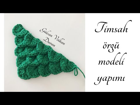 Tığ İşi Timsah Sırtı Örgü Modeli Yapımı -Crocodile Crochet