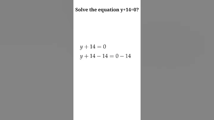 Equation y+14=0