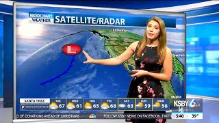 Cloudy & breezy before light rain Tuesday night