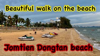 Beautiful walk on beach  Jomtien Dongtan beach