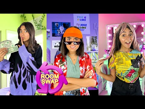 Epic ROOM SWAP for 24 Hours | GEM Sisters