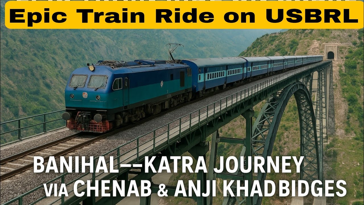 Epic Train Ride on USBRL |Banihal–Katra Journey via Chenab & Anji Khad Bridges| Srinagar Katra local