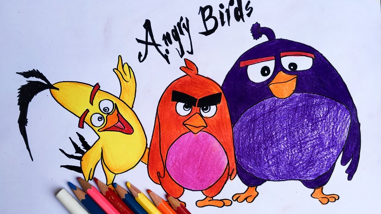 How to Draw Yellow Angry Bird | Step By Step - storiespub.com- Learn with  Fun