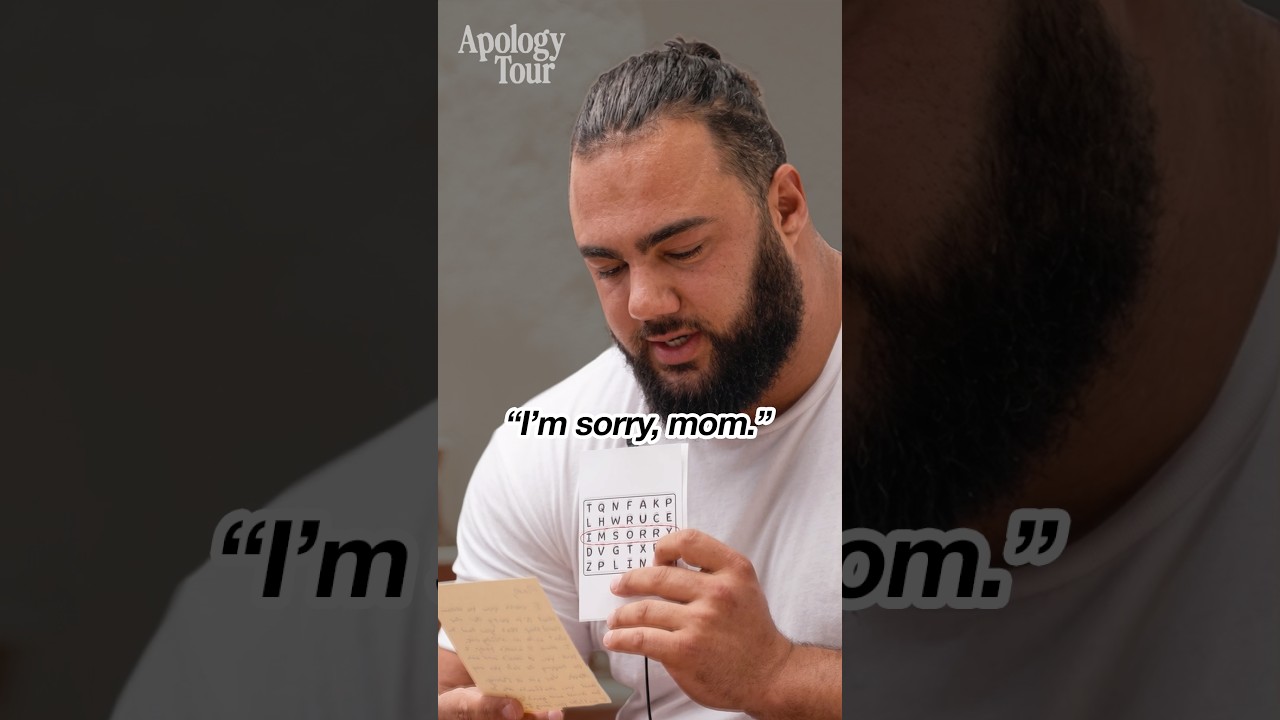 Saying sorry to his Mom