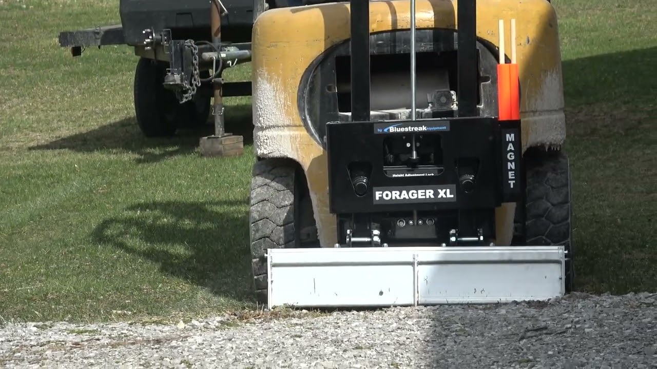 Forager XL Magnetic Sweeper for Forklifts Bottom out Protection