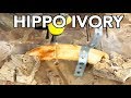 Cutting A Hippo Tooth To Extract The Ivory