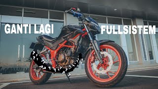 cara memasang knalpot racing FullSistem di New CB150R