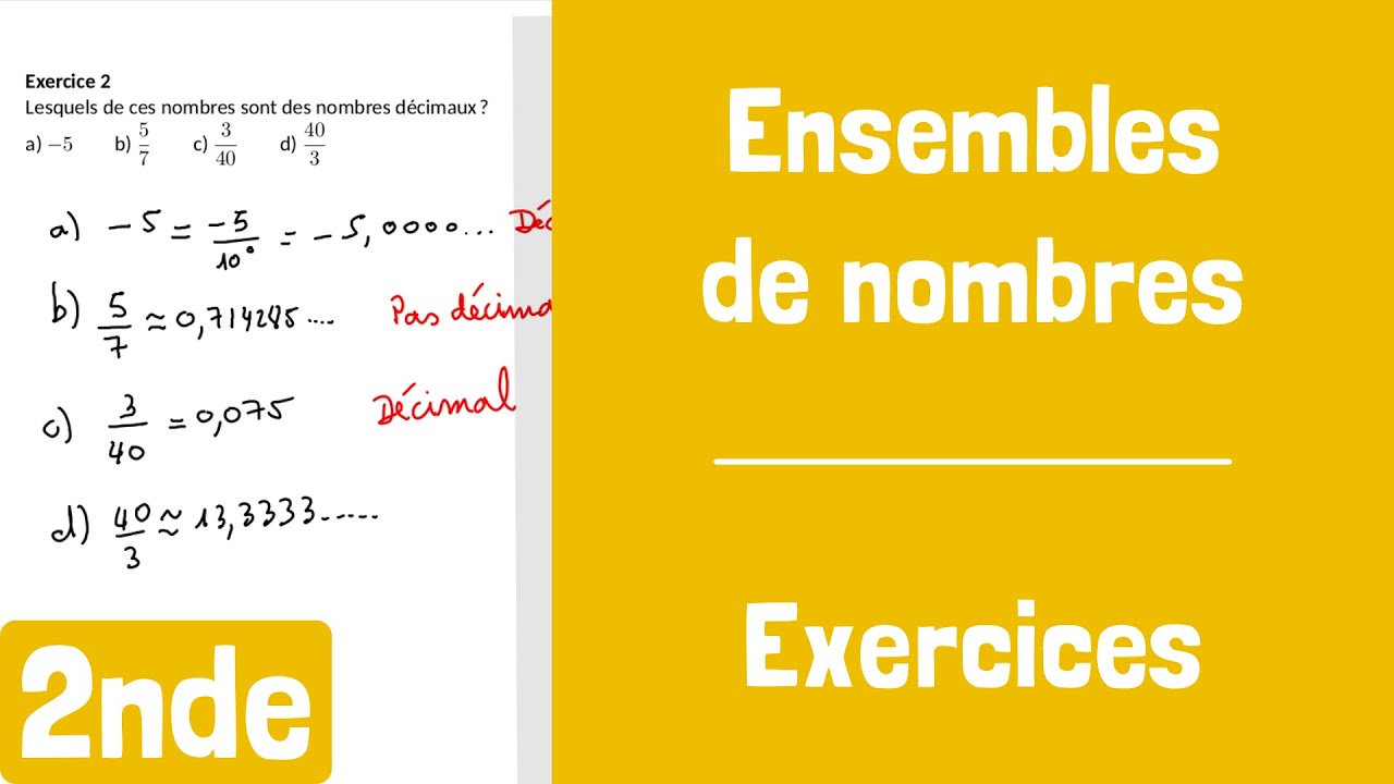 Exercices : Ensembles de nombres - YouTube