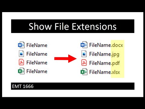 Show File Extensions (File Types). EMT 1666