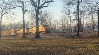 Caught a UP manifest train at the Corinth city park (UP 6158 & NS 1064) 