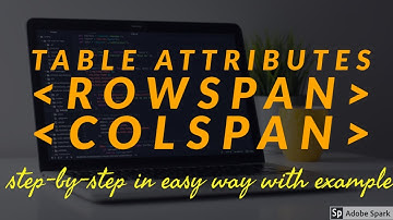 Rowspan and Colspan attribute of table tag-Rowspan and Colspan attribute in easy way with example