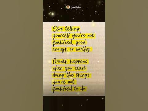 STOP TELLING YOURSELF YOU'RE NOT QUALIFIED @mdubey1101 - YouTube
