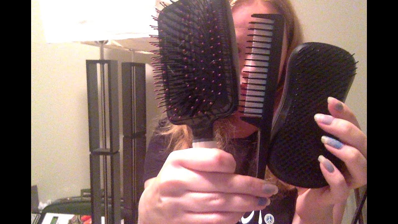Brushing Camera ASMR (little talking) 2 brushes and a comb