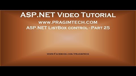 Asp.net ListBox control   Part 25