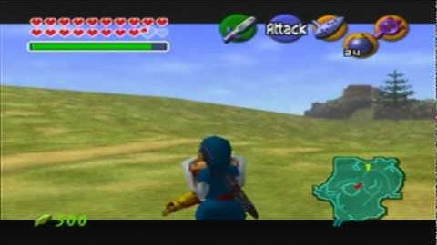 The Legend of Zelda: Ocarina of Times - Superslide glitch (bombs method) - Nintendo 64
