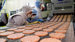 Amazing mass production! Hamburger making process / Korean street food