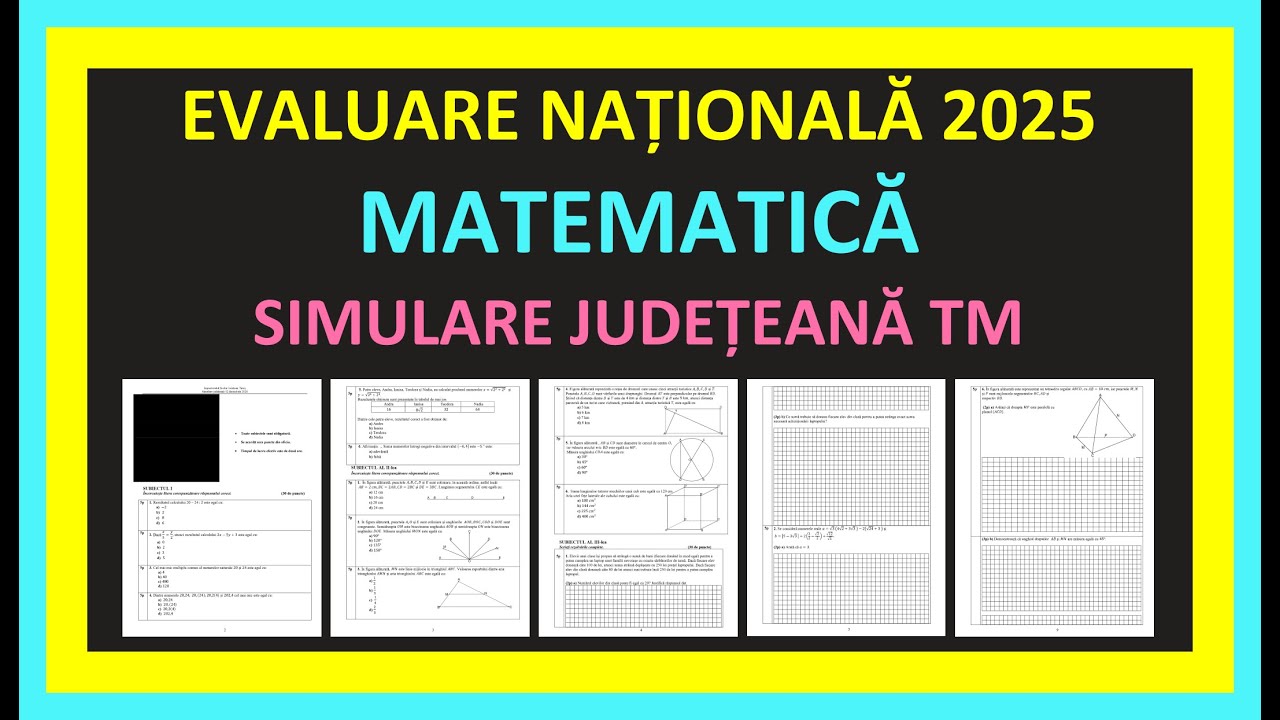 EVALUARE NATIONALA 2025 MATEMATICA SIMULARE JUDETEANA TIMIS REZOLVARE EXAMEN CLASA 8 SUBIECTE EN
