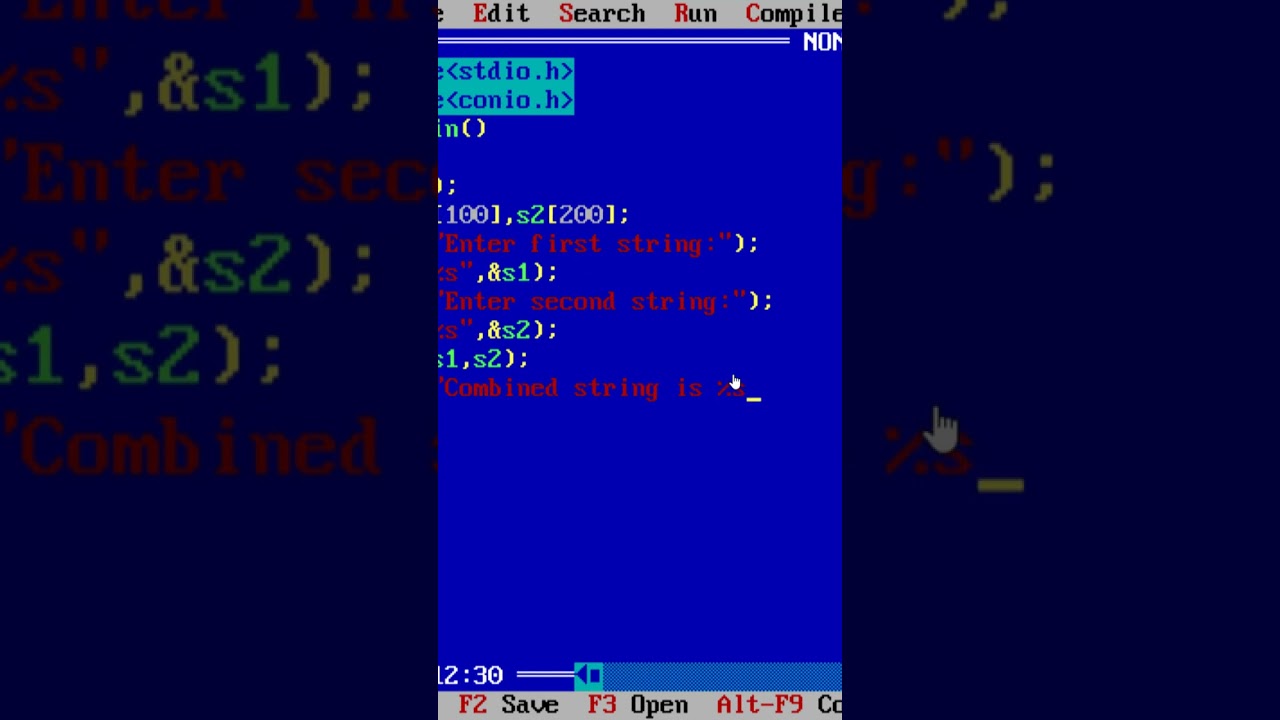 Concatenate(combine) two string using 'strcat' function #shorts #short #dailyshorts