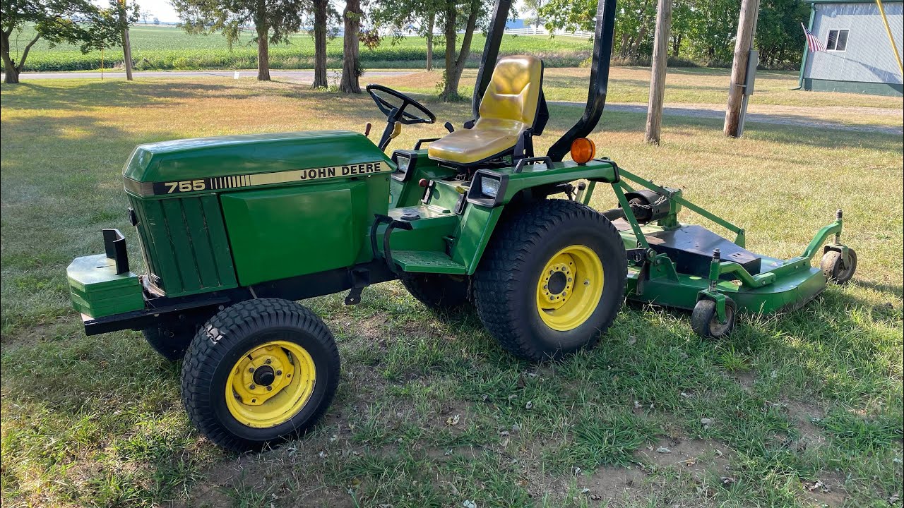Woods finishing mower gearbox oil change, greasing John Deere 755 YouTube