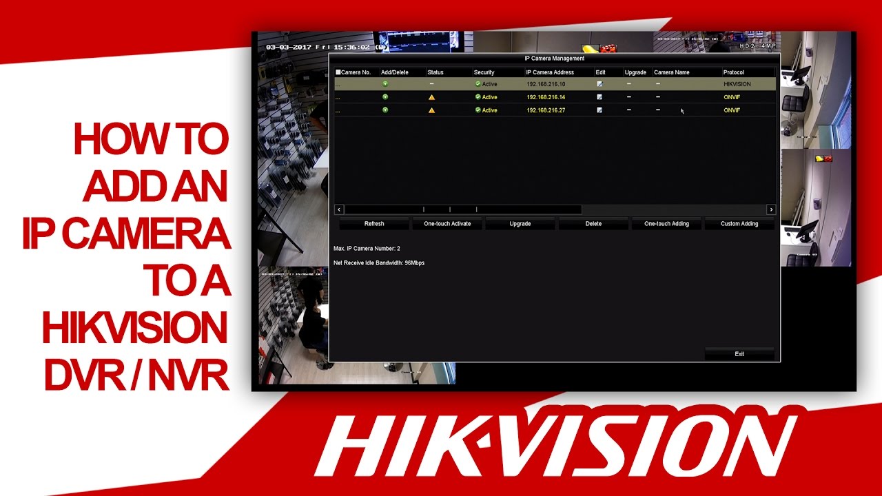 adding ip camera to hikvision nvr