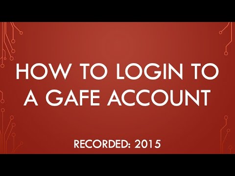 How to Login to a GAFE Account