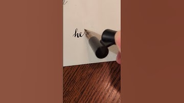 Writing "hello" with an oblique dip pen nib holder with flexible nib #shorts