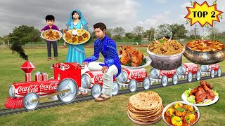 Mini Coca Cola Train Food Delivery Chicken Biryani Egg Roti Street Food Hindi Kahani Moral Stories