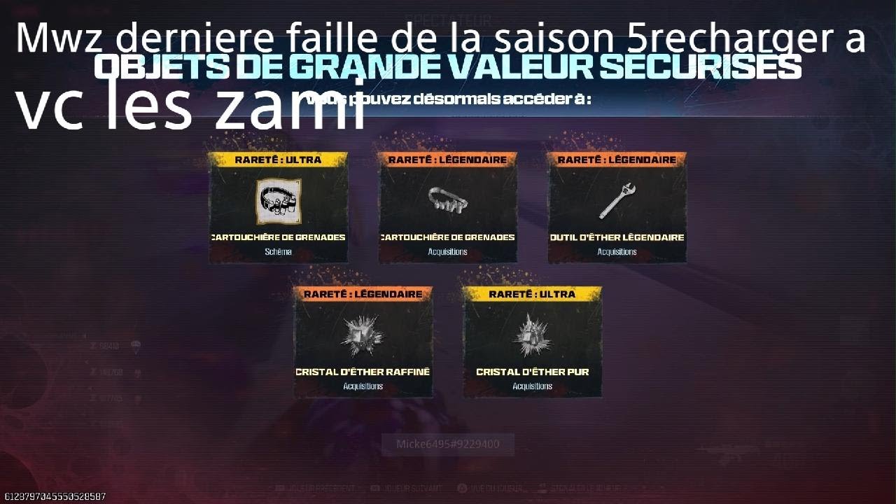 Call of Duty mwz faille saison 5 Recharger