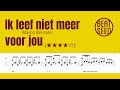 Ik leef niet meer voor jou - Drum sheet Ton Dijkman Marco Borsato